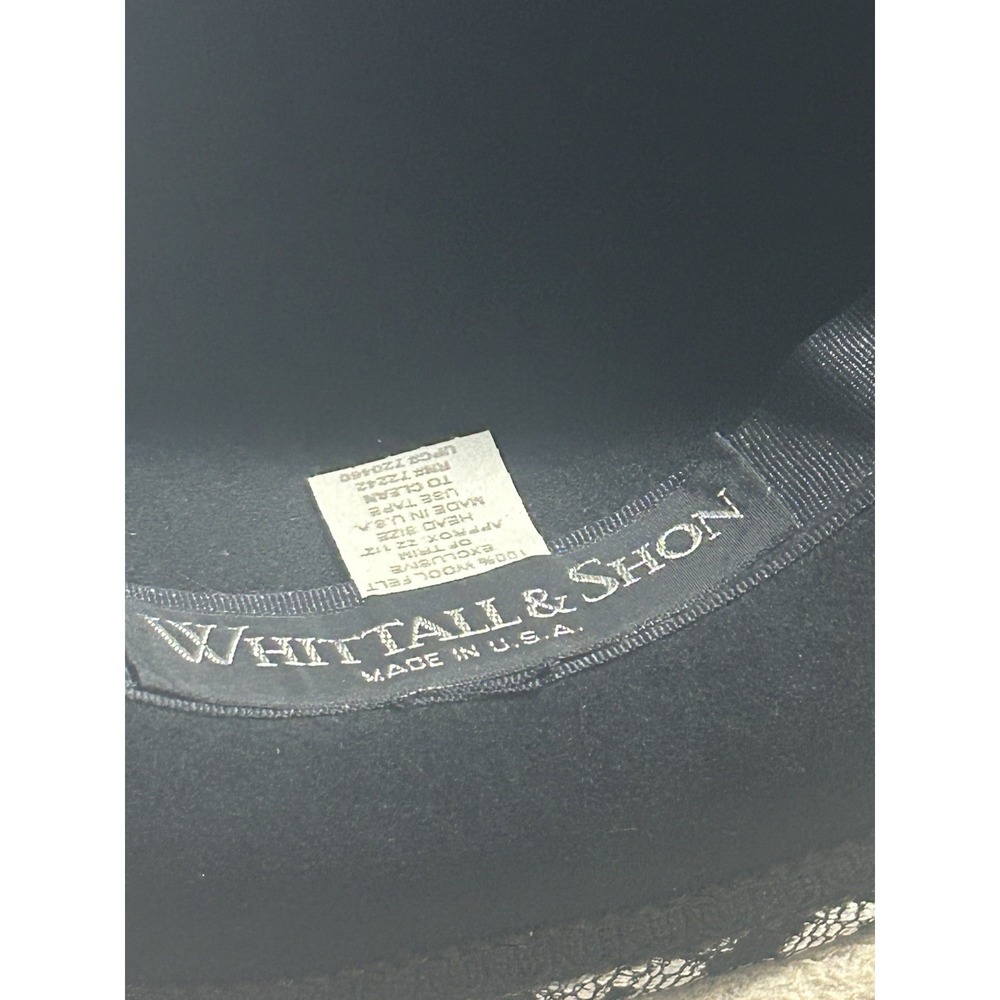 Whittall & Shon Black Silver Lace Church Derby Hat Wide Brim Floral Bow - Picture 7 of 9